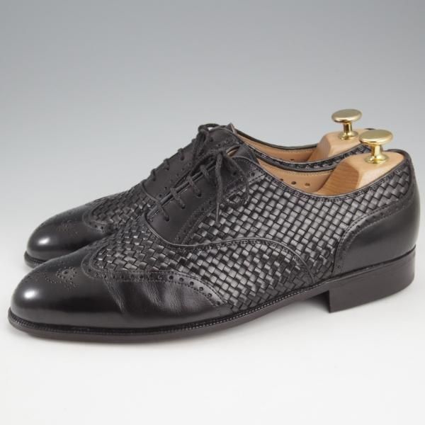 極上★銀座ヨシノヤ SIZE 25.5【★イントレチャート/フルブローグ】黒/カーフ/メンズ/Ginza Yoshinoya★k735