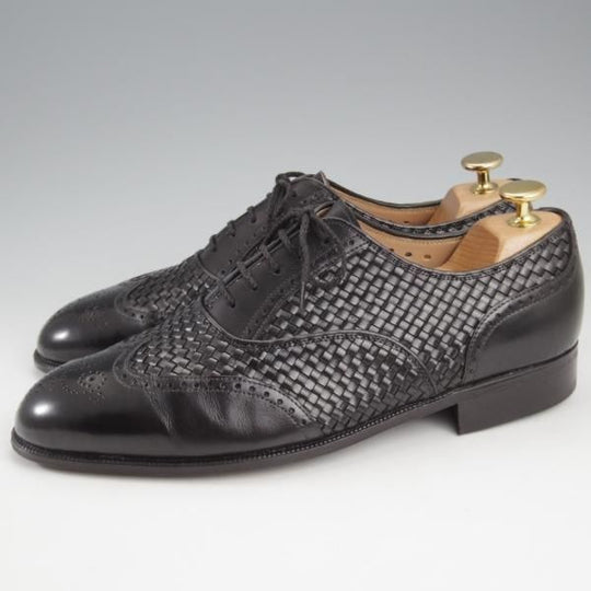 極上★銀座ヨシノヤ SIZE 25.5【★イントレチャート/フルブローグ】黒/カーフ/メンズ/Ginza Yoshinoya★k735