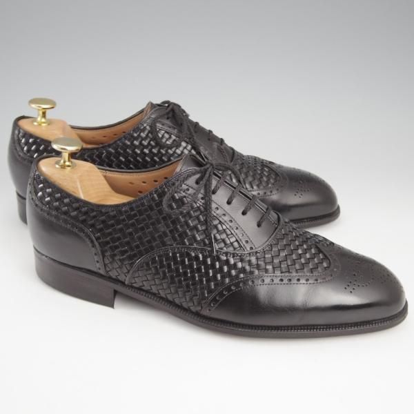 極上★銀座ヨシノヤ SIZE 25.5【★イントレチャート/フルブローグ】黒/カーフ/メンズ/Ginza Yoshinoya★k735