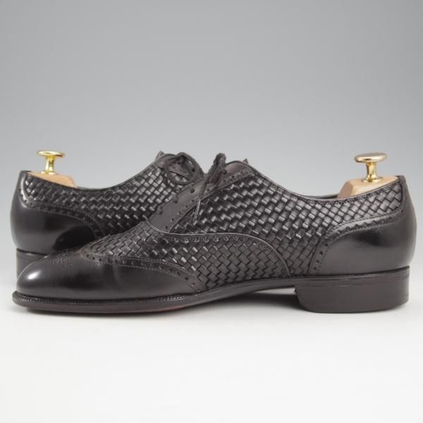 極上★銀座ヨシノヤ SIZE 25.5【★イントレチャート/フルブローグ】黒/カーフ/メンズ/Ginza Yoshinoya★k735