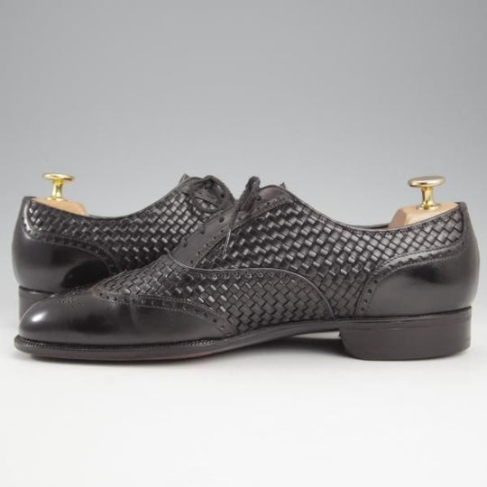 極上★銀座ヨシノヤ SIZE 25.5【★イントレチャート/フルブローグ】黒/カーフ/メンズ/Ginza Yoshinoya★k735