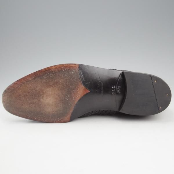 極上★銀座ヨシノヤ SIZE 25.5【★イントレチャート/フルブローグ】黒/カーフ/メンズ/Ginza Yoshinoya★k735