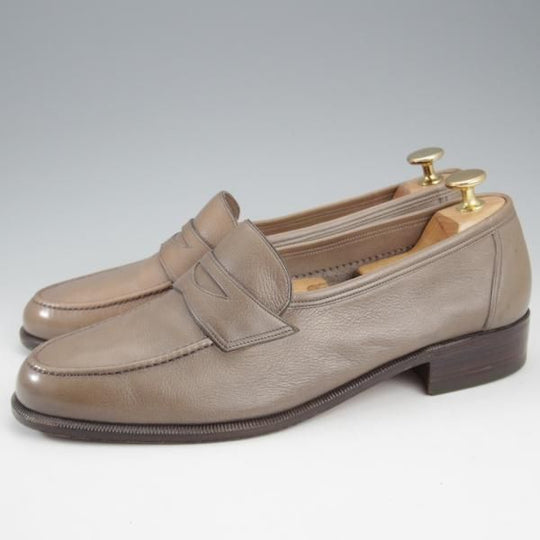 ★(伊)BONORA/ボノーラ SIZE 41.5【★コインローファー/灰】スリッポン/シボ革/メンズ★k736