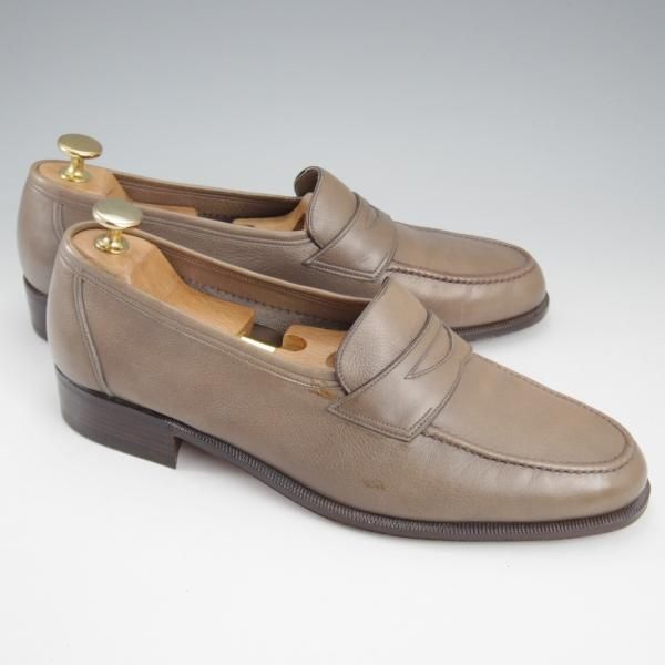 ★(伊)BONORA/ボノーラ SIZE 41.5【★コインローファー/灰】スリッポン/シボ革/メンズ★k736