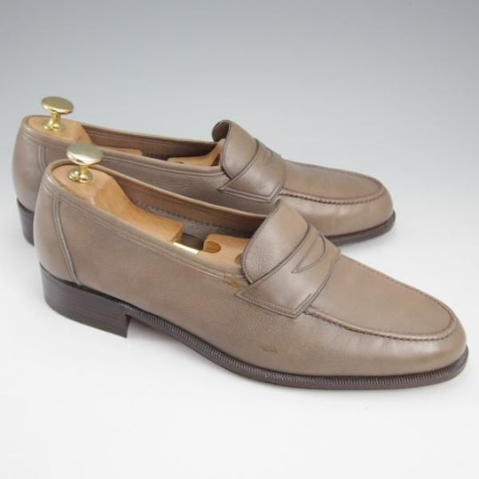 ★(伊)BONORA/ボノーラ SIZE 41.5【★コインローファー/灰】スリッポン/シボ革/メンズ★k736