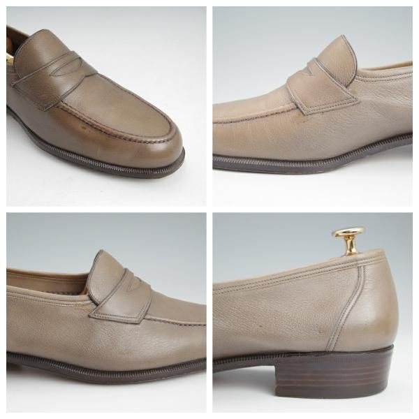 ★(伊)BONORA/ボノーラ SIZE 41.5【★コインローファー/灰】スリッポン/シボ革/メンズ★k736