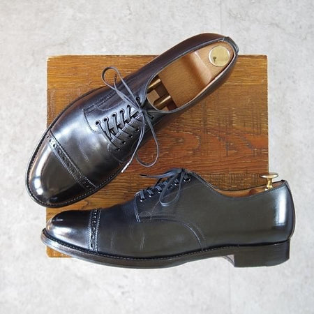 極上★ヒロシツボウチ SIZE 7【★パンチドキャップトゥ/2801】カーフ/黒/メンズ/HIROSHI TSUBOUCHI★k737