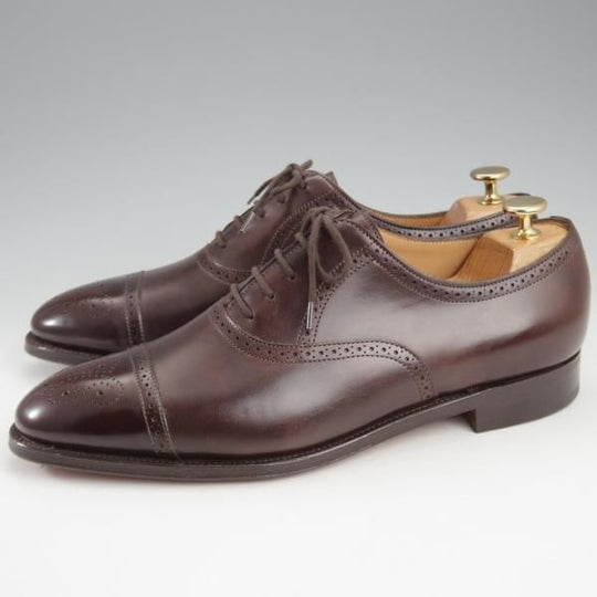 未使用★ジョンロブ 7.5E【定価￥216,000-★ミスティカーフ仕様/SAUNTON/7000ラスト】セミブローグ/濃茶/JOHN LOBB★k739