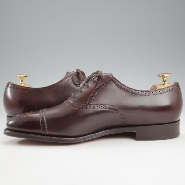 未使用★ジョンロブ 7.5E【定価￥216,000-★ミスティカーフ仕様/SAUNTON/7000ラスト】セミブローグ/濃茶/JOHN LOBB★k739