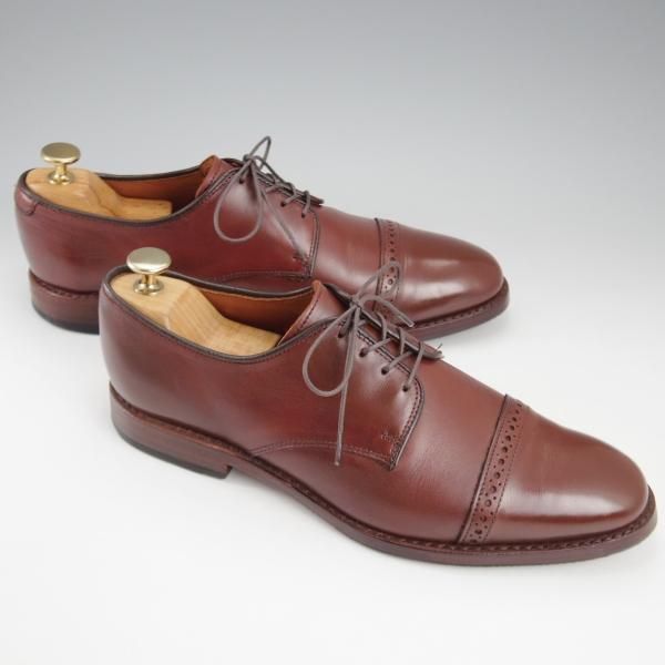 美品★(米)アレンエドモンズ 8D【定価8.5万円程度★Boulevard/パンチドキャップトゥ】カーフ/茶/メンズ/ALLEN EDMONDS★k742
