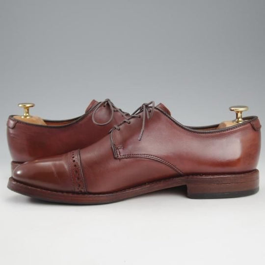 美品★(米)アレンエドモンズ 8D【定価8.5万円程度★Boulevard/パンチドキャップトゥ】カーフ/茶/メンズ/ALLEN EDMONDS★k742