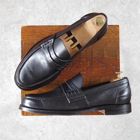 極上★チャーチ 75F/UK7.5【定価￥157,300-★コインローファー/Pembrey】126ラスト/ビーフロール/プレステージカーフ/黒/Church's★k743