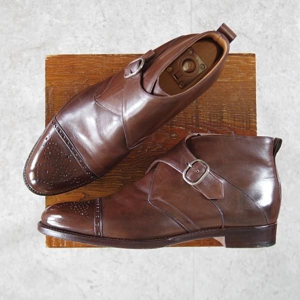 極美品★(伊)パオロ・ラッタンジ SIZE 6.5【定価￥139,650-★ハンドソーンウェルテッド製法/純正ツリー付き】HIBIYA/ブーツ/濃茶★k748