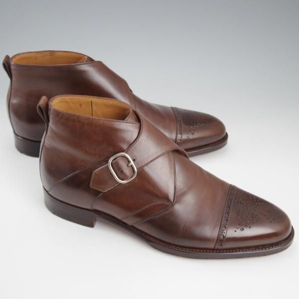 極美品★(伊)パオロ・ラッタンジ SIZE 6.5【定価￥139,650-★ハンドソーンウェルテッド製法/純正ツリー付き】HIBIYA/ブーツ/濃茶★k748