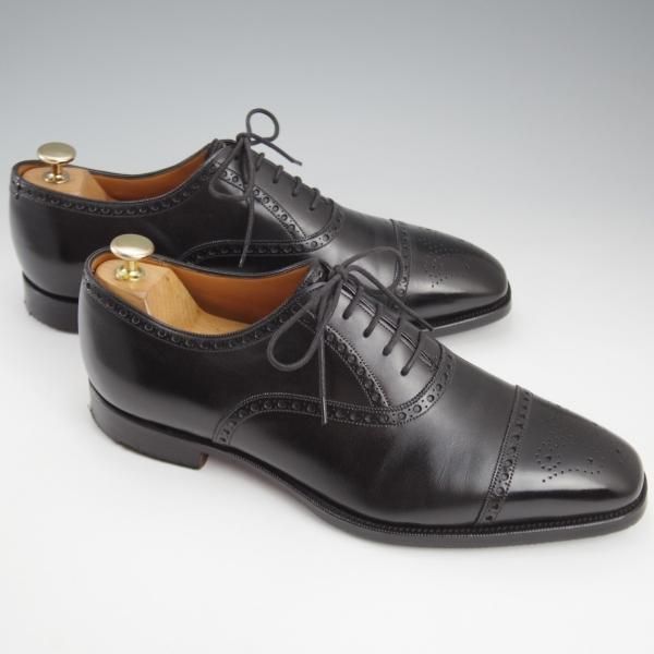 ★(英)ガジアーノ&ガーリング 8.5EX【貴重★クラシックコレクション/BADER/S45ラスト】セミブローグ/カーフ/黒/GAZIANO&GIRLING★k749