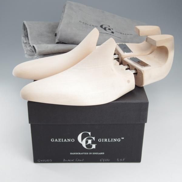 極上★(英)ガジアーノ&ガーリング 8.5F【定価￥242,000-★OXFORD/純正ツリー付/GG06ラスト】ストレートチップ/黒/GAZIANO&GIRLING★k750