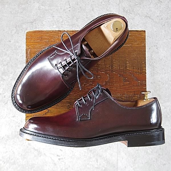 未使用★チャーチ 70F/UK7【貴重★コードバン仕様/SHANNON/シャノン】103ラスト/プレーントゥ/CRUP/赤茶/メンズ/Church's★k753