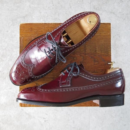 ★チャーチ 85G/UK8.5【旧チャーチ★73ラスト/ブックバインダーカーフ/BARWELL】3都市ロゴ/ロングウイング/赤茶/メンズ/Church's★k754