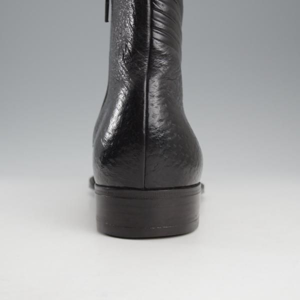 ★(伊)BONORA/ボノーラ SIZE 41.5【貴重★ペッカリー革仕様の製品/サイドジップブーツ】黒/メンズ★k758