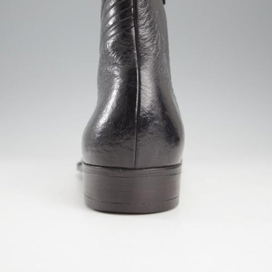 ★(伊)BONORA/ボノーラ SIZE 41.5【貴重★ペッカリー革仕様の製品/サイドジップブーツ】黒/メンズ★k758