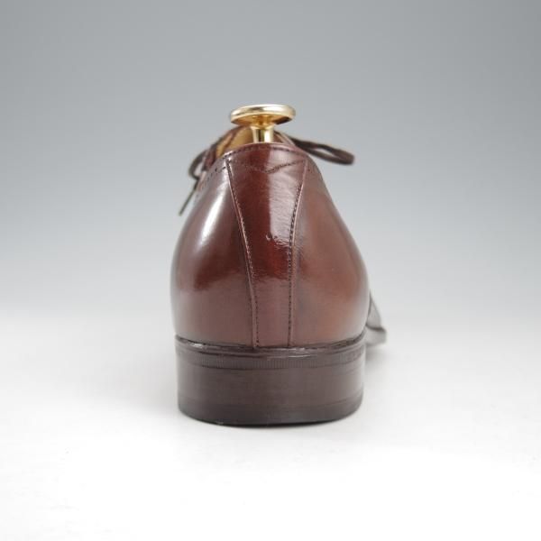 極上★銀座ヨシノヤ SIZE 26【貴重★小笠原シューズ製/セミブローグ】サイドエラスティック/カーフ/濃茶/Ginza Yoshinoya★k761
