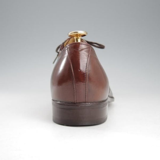 極上★銀座ヨシノヤ SIZE 26【貴重★小笠原シューズ製/セミブローグ】サイドエラスティック/カーフ/濃茶/Ginza Yoshinoya★k761