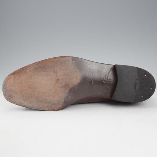 極上★銀座ヨシノヤ SIZE 26【貴重★小笠原シューズ製/セミブローグ】サイドエラスティック/カーフ/濃茶/Ginza Yoshinoya★k761