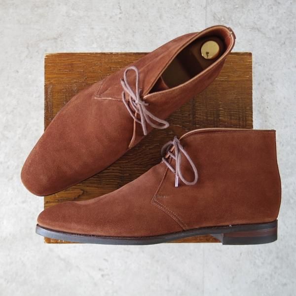 美品★クロケット&ジョーンズ 7.5D【ハンドグレードライン★CITYソール/CAMBERLEY】チャッカブーツ/スエード/茶/Crockett&Jones★k763