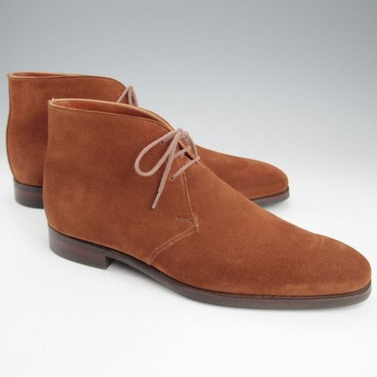 美品★クロケット&ジョーンズ 7.5D【ハンドグレードライン★CITYソール/CAMBERLEY】チャッカブーツ/スエード/茶/Crockett&Jones★k763