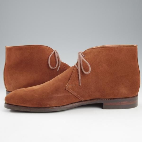 美品★クロケット&ジョーンズ 7.5D【ハンドグレードライン★CITYソール/CAMBERLEY】チャッカブーツ/スエード/茶/Crockett&Jones★k763