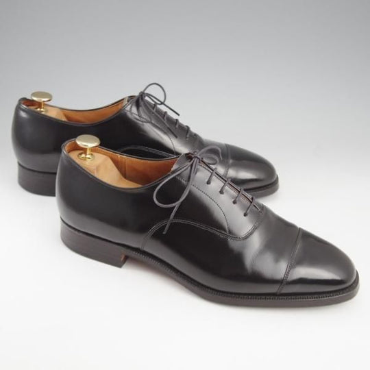 美品★チャーチ 75F/UK7.5【旧チャーチ★73ラスト/コンサル同仕様/BALMORAL】ブックバインダーカーフ/ストレートチップ/黒/Church's★k765