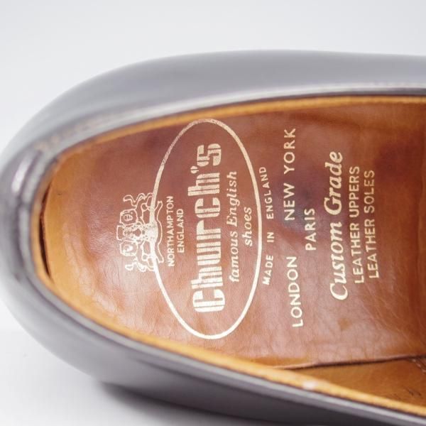 美品★チャーチ 75F/UK7.5【旧チャーチ★73ラスト/コンサル同仕様/BALMORAL】ブックバインダーカーフ/ストレートチップ/黒/Church's★k765