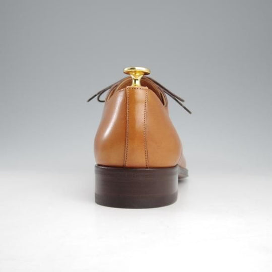未使用★(伊)サントーニ SIZE 6【★Vフロント/プレーントゥ/7645】カーフ/COGNAC/コニャック/薄茶/メンズ/Santoni★k767