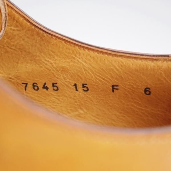 未使用★(伊)サントーニ SIZE 6【★Vフロント/プレーントゥ/7645】カーフ/COGNAC/コニャック/薄茶/メンズ/Santoni★k767