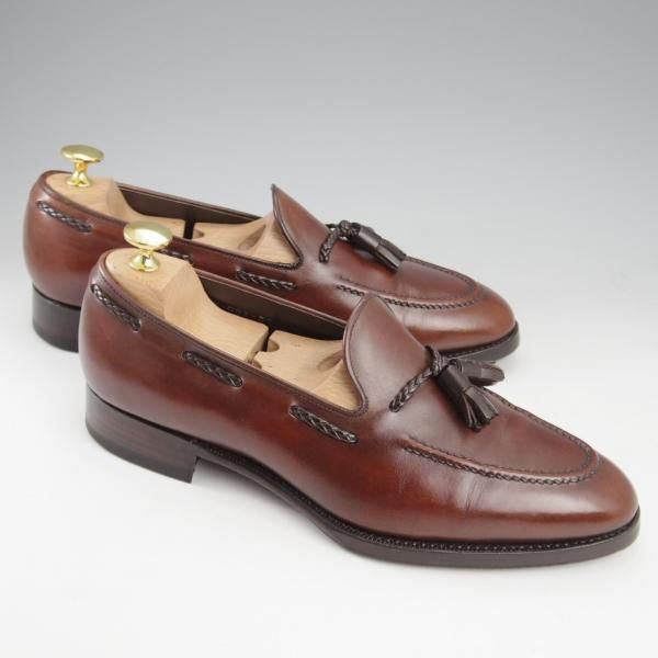 極上★三陽山長 SIZE 6.5【現行定価￥94,600-★鹿三郎/タッセルローファー】R2010ラスト/カーフ/濃茶/ROKUSABURO/Sanyo Yamacho★k769
