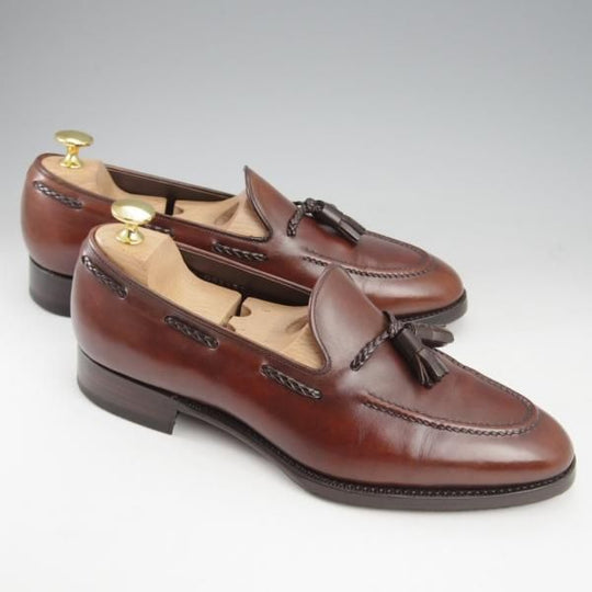 極上★三陽山長 SIZE 6.5【現行定価￥94,600-★鹿三郎/タッセルローファー】R2010ラスト/カーフ/濃茶/ROKUSABURO/Sanyo Yamacho★k769