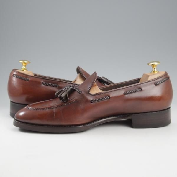 極上★三陽山長 SIZE 6.5【現行定価￥94,600-★鹿三郎/タッセルローファー】R2010ラスト/カーフ/濃茶/ROKUSABURO/Sanyo Yamacho★k769