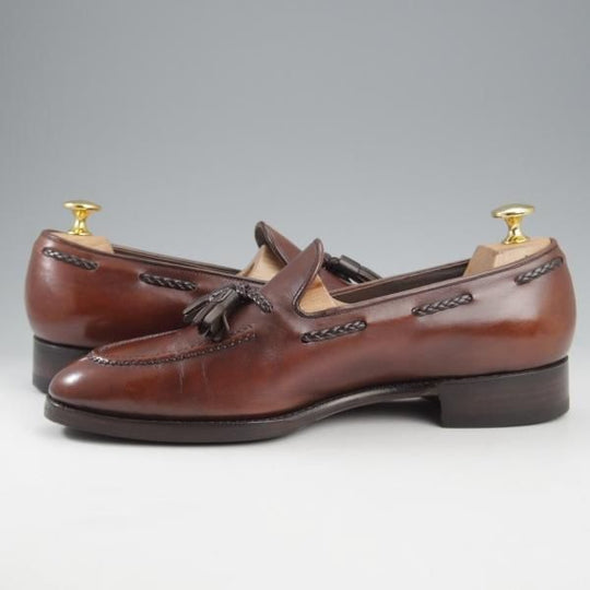 極上★三陽山長 SIZE 6.5【現行定価￥94,600-★鹿三郎/タッセルローファー】R2010ラスト/カーフ/濃茶/ROKUSABURO/Sanyo Yamacho★k769