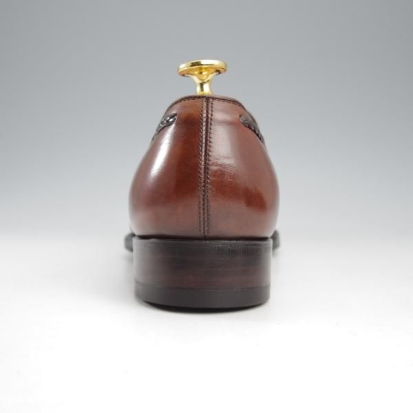 極上★三陽山長 SIZE 6.5【現行定価￥94,600-★鹿三郎/タッセルローファー】R2010ラスト/カーフ/濃茶/ROKUSABURO/Sanyo Yamacho★k769