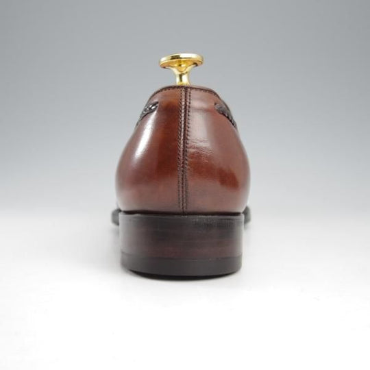 極上★三陽山長 SIZE 6.5【現行定価￥94,600-★鹿三郎/タッセルローファー】R2010ラスト/カーフ/濃茶/ROKUSABURO/Sanyo Yamacho★k769