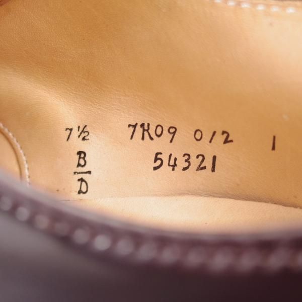 美品★オールデン 7.5D【定価￥182,600-★コードバン仕様/モディファイドラスト/54321】Vチップ/#8/バーガンディー/赤茶/ALDEN★k779