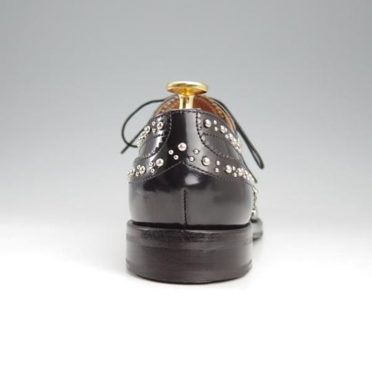 極美品★チャーチ(レディース) SIZE 38【定価￥192,500-★BURWOOD MET/スタッズ】バーウッド/フルブローグ/黒/Church's★k784