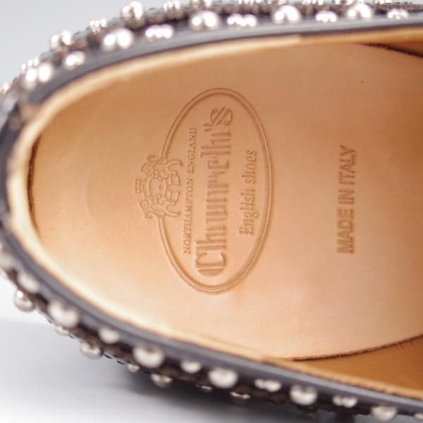 極美品★チャーチ(レディース) SIZE 38【定価￥192,500-★BURWOOD MET/スタッズ】バーウッド/フルブローグ/黒/Church's★k784