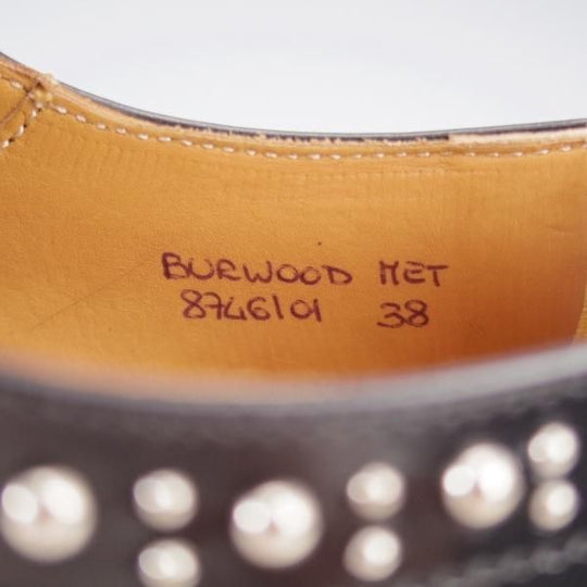 極美品★チャーチ(レディース) SIZE 38【定価￥192,500-★BURWOOD MET/スタッズ】バーウッド/フルブローグ/黒/Church's★k784
