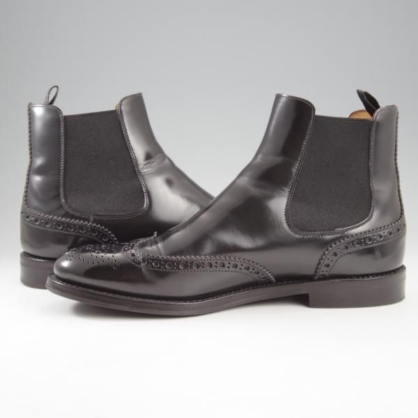 ★チャーチ(レディース) SIZE 38【定価￥176,000★KETSBY WG/サイドゴアブーツ】ポリッシュドバインダーカーフ/黒/Church's★k785