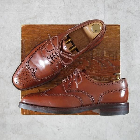 ★(スペイン製)カルミナ SIZE 6【ダイナイトソール仕様★トレーディングポスト別注/フルブローグ】755/カーフ/茶/メンズ/CARMINA★k788