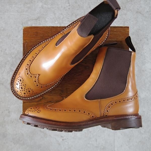 未使用★トリッカーズ SIZE 6【定価￥132,000-★エイコンアンティーク/2754/LINGMELL】サイドゴアブーツ/カーフ/薄茶/Tricker's★k793
