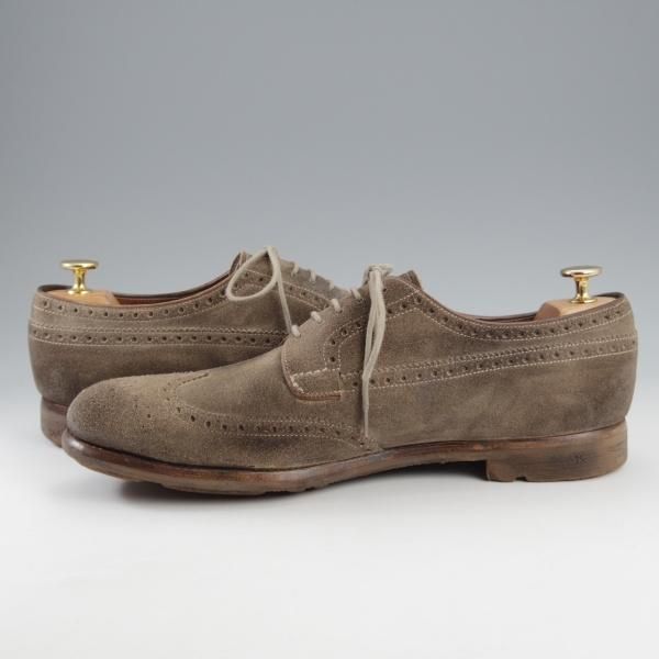 極上★チャーチ SIZE 8【貴重★ヴィンテージ加工/GRAFTON/グラフトン】フルブローグ/スエード/薄茶/メンズ/Church's★k795