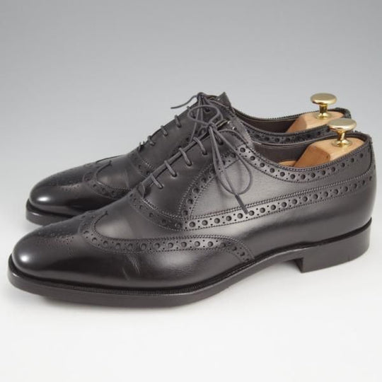 極美品★(英)グレンソン 7.5E【最上級★マスターピース/(英)New&Lingwood別注】ニュー&リングウッド/フルブローグ/黒/GRENSON★k796