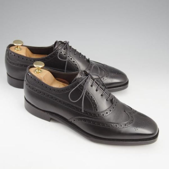 極美品★(英)グレンソン 7.5E【最上級★マスターピース/(英)New&Lingwood別注】ニュー&リングウッド/フルブローグ/黒/GRENSON★k796